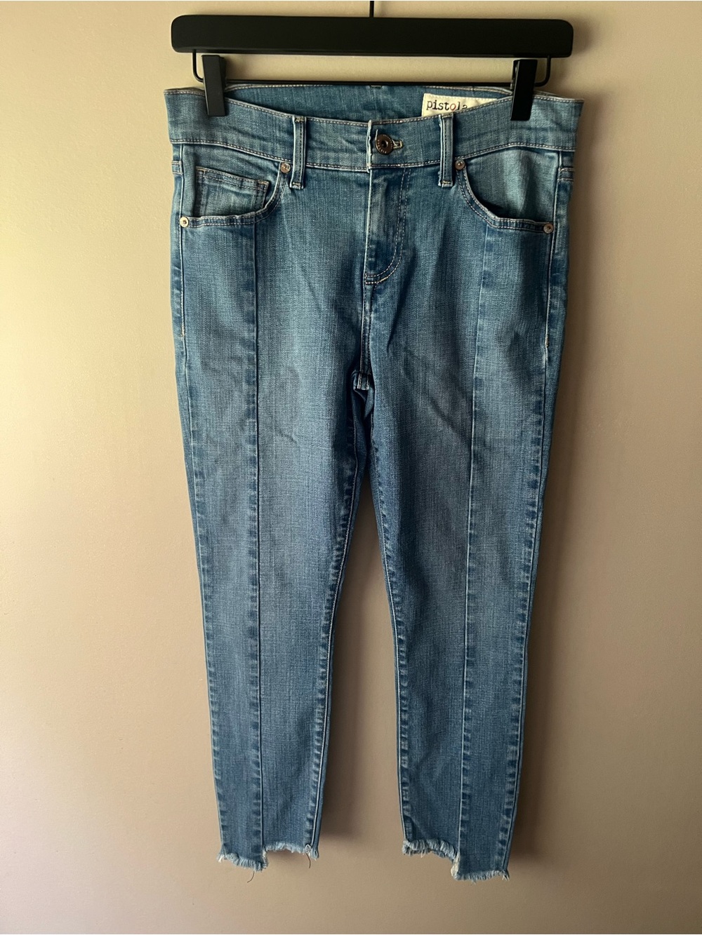 pistola Light Blue High-Rise Ankle Slim Jeans